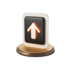 Aufkleber - 3d rendered up arrow button isolated on transparent background