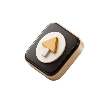 3d rendered play button icon isolated on transparent background