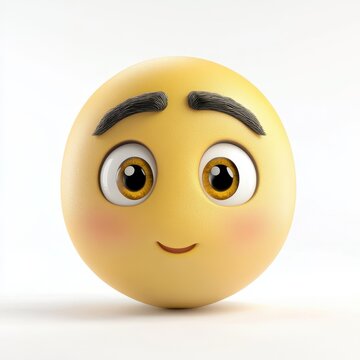 3d rendering of a happy emoticon face.