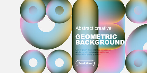 Leinwandbilder - Abstract geometric shapes, vibrant colors, text overlay. Modern design, clean aesthetic, simple composition. Background for digital projects.