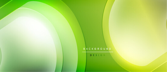 Leinwandbilder - Abstract green background. Smooth curves, gradients create dynamic visual effect. Modern design suitable for banners, presentations.