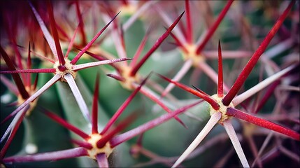 Poster - Close-up view of prickly cactus spines.