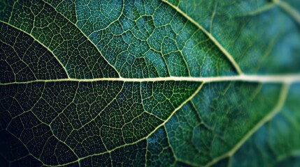 Poster - Close-up view of a leaf's intricate vein structure.