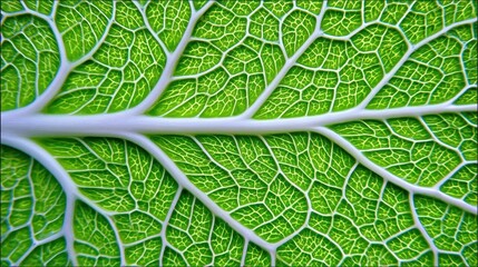 Poster - Detailed view of a leaf's intricate vein structure.