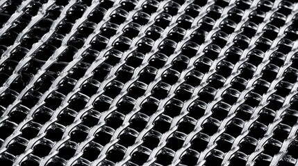 Poster - Close-up view of a woven metal mesh texture.