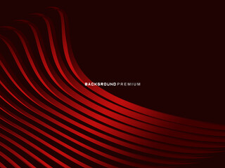 Poster - Abstract red geometric lines on red background. Modern shiny gradient red futuristic pattern. Futuristic technology concept, suitable for cover, poster, banner, flyer, website, etc.	
