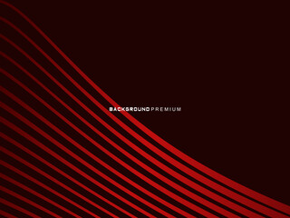 Poster - Abstract red geometric lines on red background. Modern shiny gradient red futuristic pattern. Futuristic technology concept, suitable for cover, poster, banner, flyer, website, etc.	
