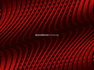 Poster - Abstract red geometric lines on red background. Modern shiny gradient red futuristic pattern. Futuristic technology concept, suitable for cover, poster, banner, flyer, website, etc.	
