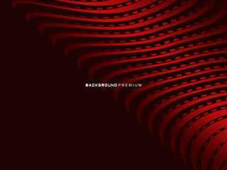 Poster - Abstract red geometric lines on red background. Modern shiny gradient red futuristic pattern. Futuristic technology concept, suitable for cover, poster, banner, flyer, website, etc.	
