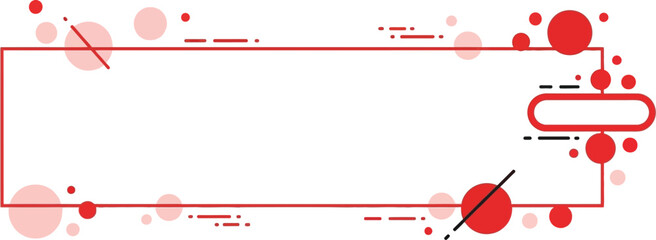 Poster - Red abstract frame vector design with circles and lines for graphic design and presentation use