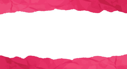 Poster - Download torn paper edge vector texture for graphic design and background use in pink color