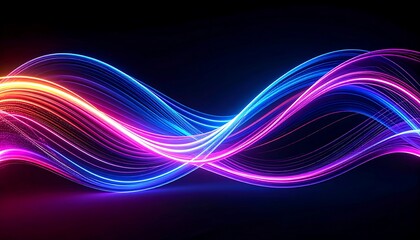 Aufkleber - Abstract neon light trails wallpaper background design