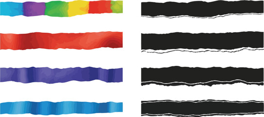 Poster - Download torn paper edges vector set for scrapbook design and creative projects free illustration