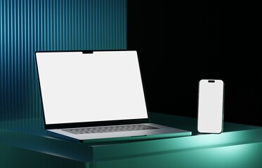 Wall Mural - Responsive Web Design and website Mockup, Devices Mock up, Smartphone desktop tablet laptop template Mockup