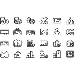 Fototapete - This business and communication vector icon set features symbols for web, internet, computer, phone, mail, home, email, camera, media, video, website, and technology design buttons