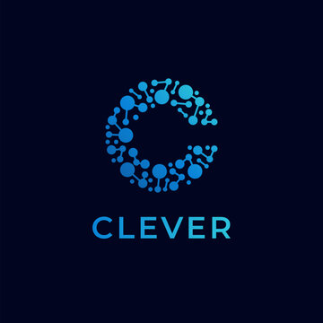 Letter c tech logo design vector template