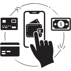 Fototapete - Digital technology flat vector icons for responsive web and mobile communication design