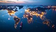 © Amat - Global trade network at dusk
