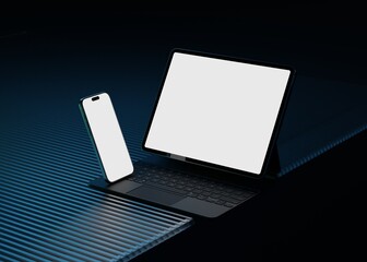 Wall Mural - Responsive Web Design and website Mockup, Devices Mock up, Smartphone desktop tablet laptop template Mockup