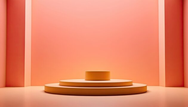 Background 3d scene with podium, minimal product display mock up scene and geometric shape object. 3d render.  5