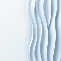 Poster - Light blue abstract wavy layered design.