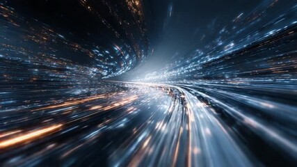 Poster - Cybernetic Corridor: A futuristic, digital pathway stretches into the distance, defined by a network of light and energy.