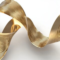 Poster - Gold ribbon-like form in elegant curves.
