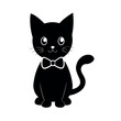 © designer - Cute Kitten Silhouette with Bowtie