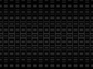 Poster - Black metal texture steel background. Perforated metal sheet.	
