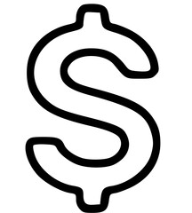 Aufkleber - Simple, outlined graphic of a dollar sign.
