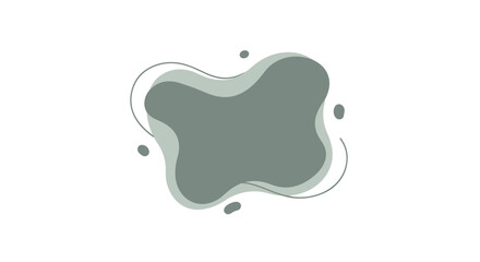 Poster - Abstract fluid shape with soft green tones and minimalist design eleme