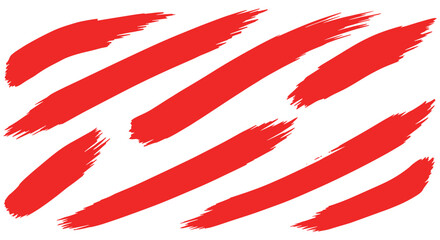 Poster - Red brush strokes isolated on white background for creative design pro