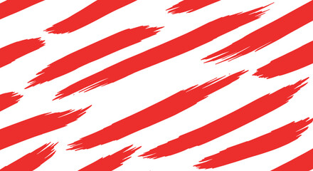Poster - Red brush stroke pattern on white background in abstract modern minima