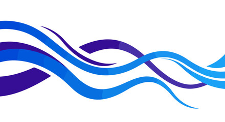 Poster - Abstract blue wave pattern on white background with flowing curves