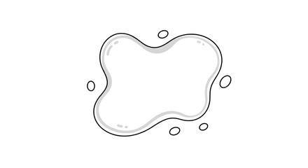 Poster - Abstract black and white blob with fluid organic shape and minimalist
