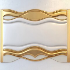 Poster - Ornate gold-accented wall panel with wavy design.