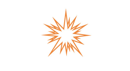 Poster - Geometric orange starburst icon with sharp lines in minimalist style