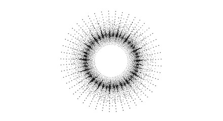 Poster - Abstract circular point pattern with radial symmetry on white backgrou