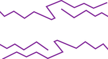 Poster - Abstract geometric zigzag frame with purple outline