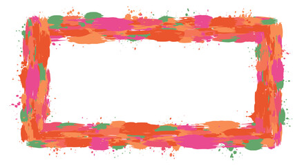Poster - Colorful paint splatter frame with bright brush strokes