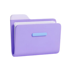 Aufkleber - 3d icon of a 3d render of a purple folder with documents inside isolated on transparent background
