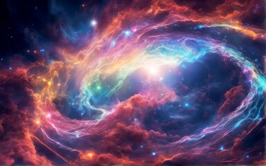 Wall Mural - cloud of god eye abstract colorful of galaxy nebular with stars and smoke on the space in universe background
