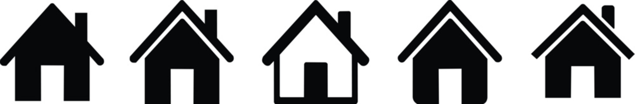 house icon set home collection real estate flat style house symbol for apps and websites on whitr background .stock vector