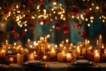 Poster - A banquet place for celebration created with generative AI image