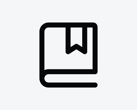 Bookmark Book Line Icon Outlining Line Education Library Read Reading School Bible Dictionary Novel Black White Vector Sign Symbol Graphic Artwork Cutout Shape