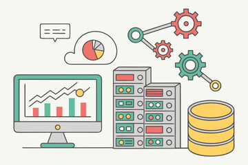 Poster - Data analysis and server management using visual representations and equipment in a digital workspace