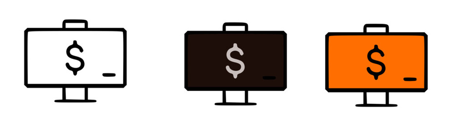 Poster - Three computer monitor icons displaying a dollar sign in different colors.