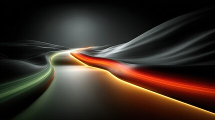 Poster - Dynamic Light Trails on a Night Road
