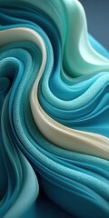 Poster - Elegant Blue and Green Abstract Wave Design