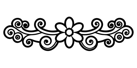 Poster - Elegant floral flourish design with swirling elements for invitations and crafts, adding sophistication to your creative projects